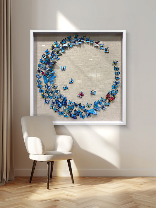 Deep Indigo Coiled Paper Concentric Wall Feature