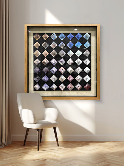 3D Pyramid Metal Matrix Wall Art - Geometric Luxury Sculpture
