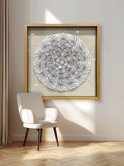 Abstract Gradient Wood Peg Mosaic Art - Textured 3D Shadow Box