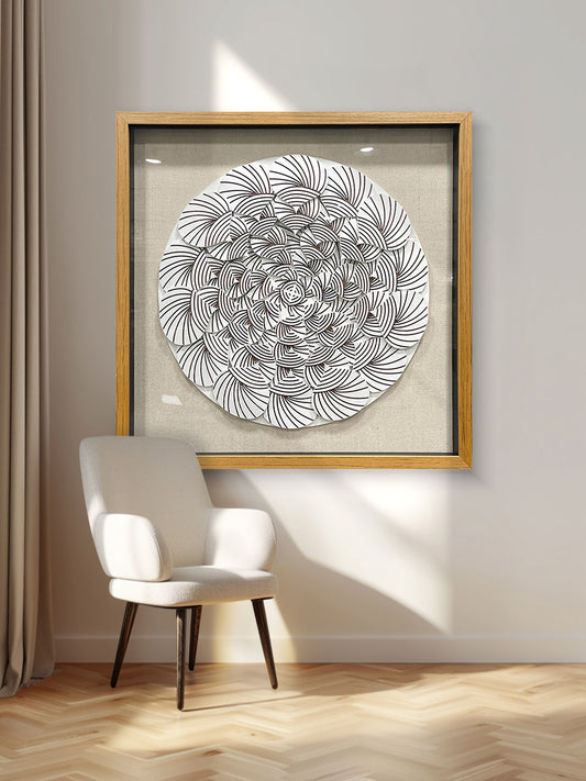 Abstract Gradient Wood Peg Mosaic Art - Textured 3D Shadow Box