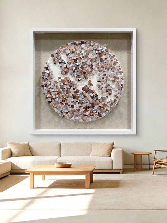 Modern Dimensional Nail Sequin Wall Sculpture