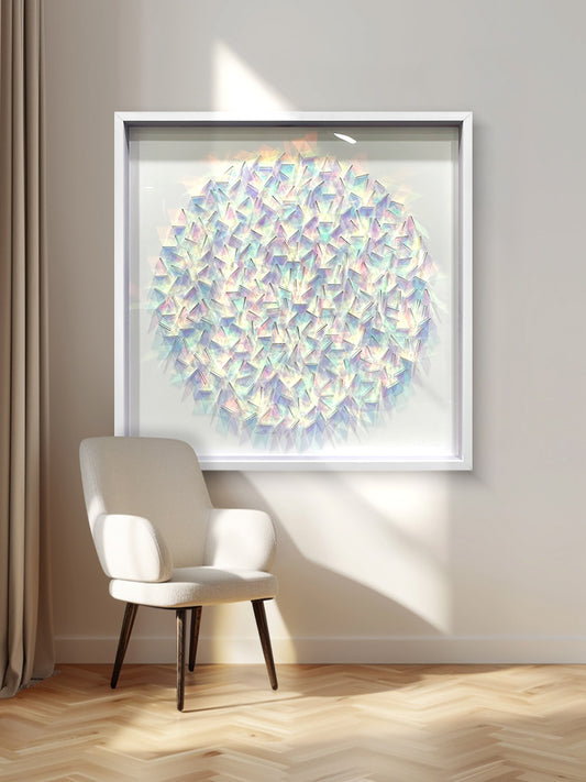 Iridescent Acrylic Shard Wall Art - 3D Holographic Sculpture