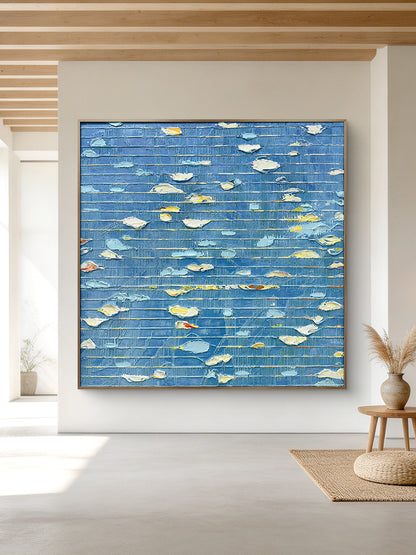 Coastal-Inspired Blue Abstract Wall Decor