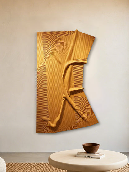 Golden Fold Carved Wall Panel
