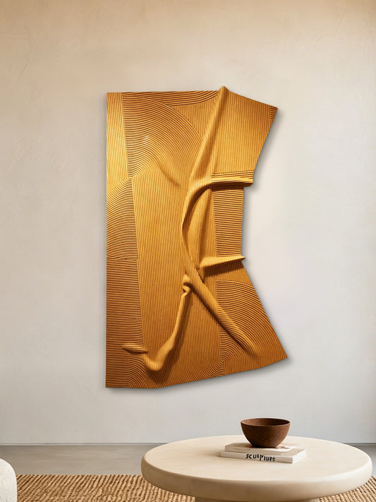 Golden Fold Carved Wall Panel