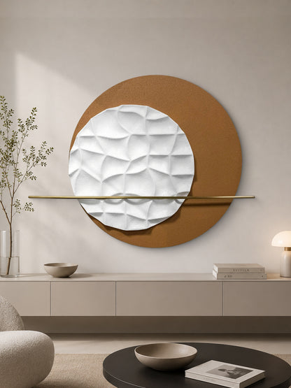 White Ripple Circle Wall Sculpture
