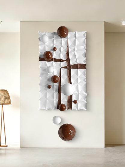 Orange Orbit Mixed Media Wall Art