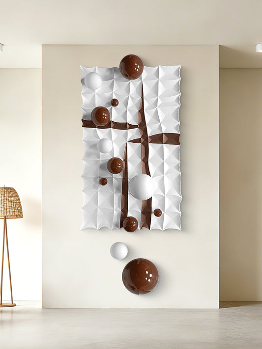 Orange Orbit Mixed Media Wall Art