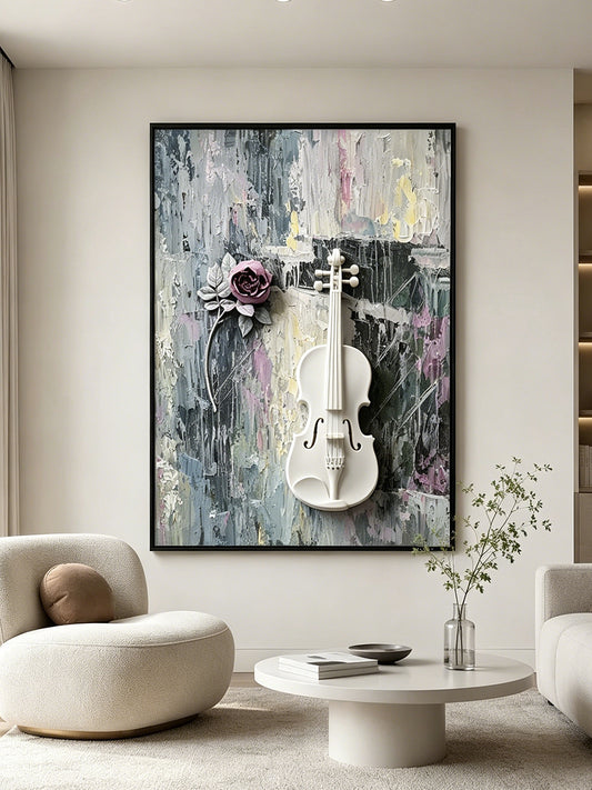 Violin Reverie Mixed Media Wall Art