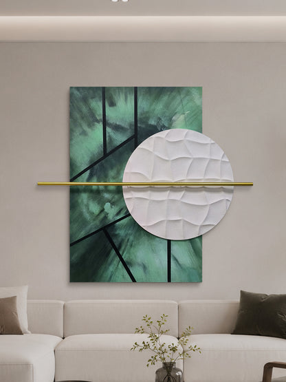 Jade Grid Circle Sandstone Wall Art