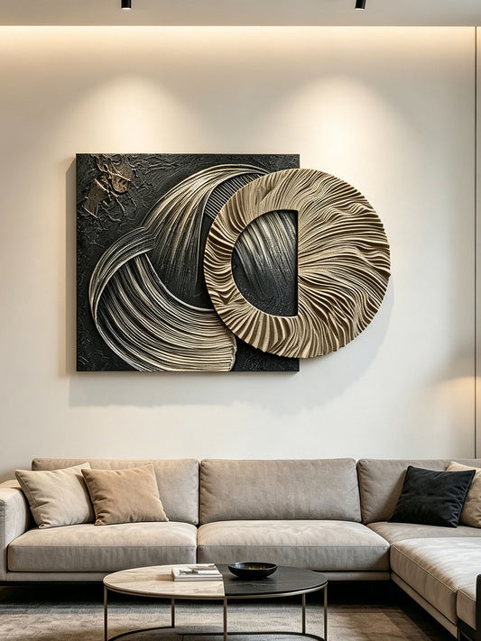 Bronze Orbit Carved Wall Sculpture