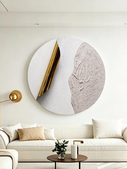 Blush Divide Round Textured Wall Art