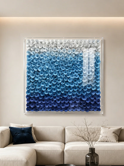 Blue Bloom Wood Flower Wall Panel