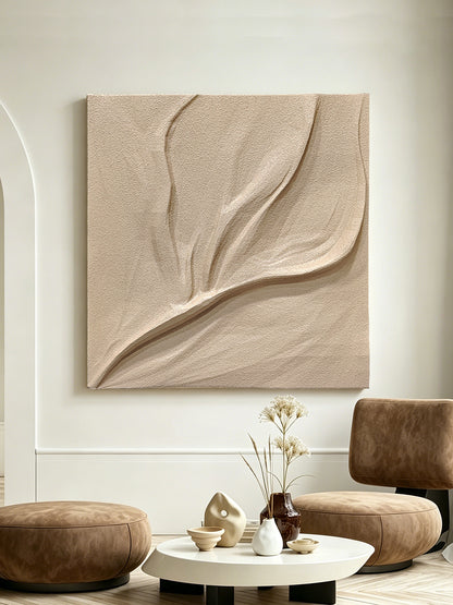 Ivory Leaf Carved Wall Relief