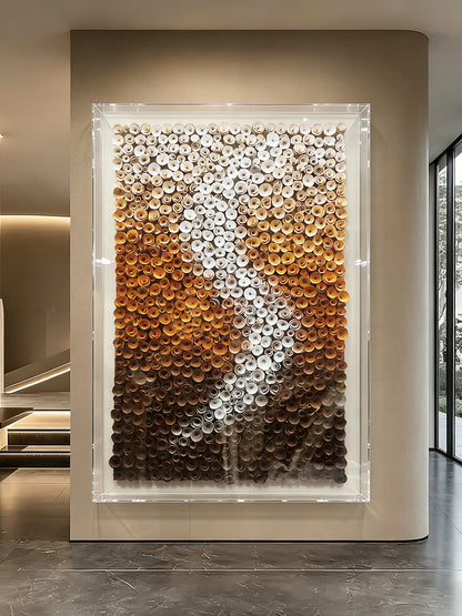 Amber Drift Paper Art Shadow Box