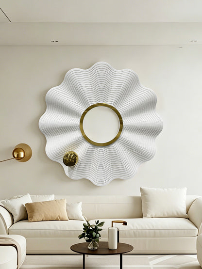 Ivory Fluted Halo Wall Sculpture