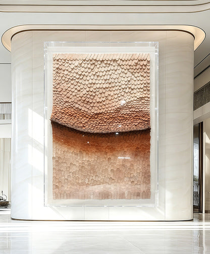 Earthy Neutral 3D Paper Mosaic Wall Art - Textured Roll Sculpture