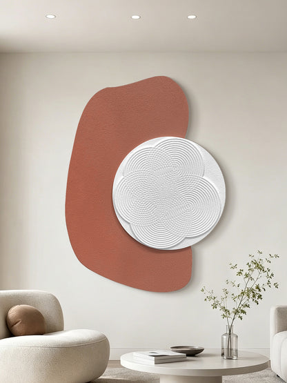 Taupe Ripple Circle Wall Relief