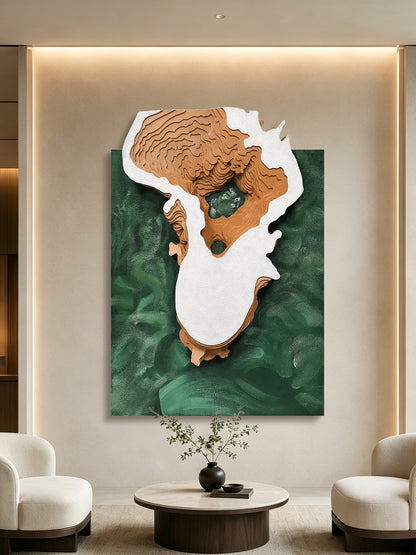 Emerald Africa Map Textured Art