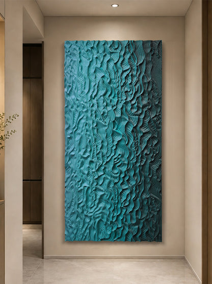 Deep Teal Rain Textured Wall Panel