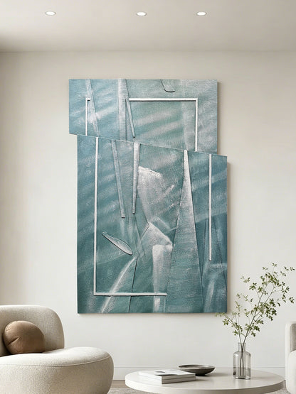 Blue Glass Layered Acrylic Wall Art