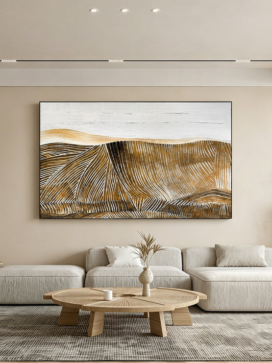 Golden Dune Panorama Wall Relief