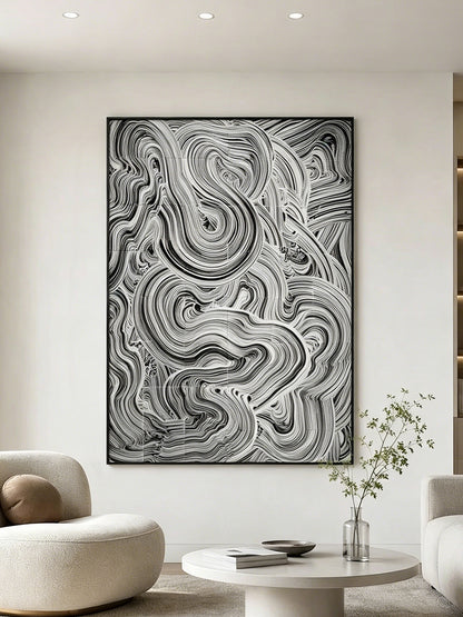 Gray Marble Current Relief Wall Art